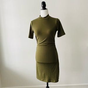 Mock Neck Ribbed Dress